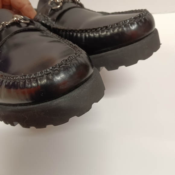 Bass Weejuns 90s Lianna Horsebit Loafers Black Smooth Leather - Picture 9 of 14